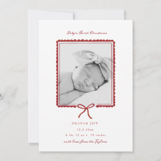 Baby’s First Christmas Holiday Birth Announcement 