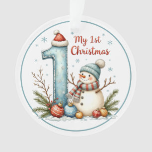 Baby’s First Christmas Ornament – Snowman Keepsake