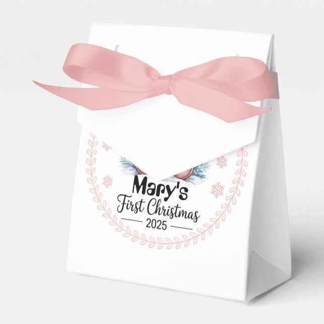 Baby’s First Christmas Personalised Favour Boxes – (Front Side)