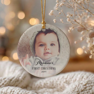 Baby’s First Christmas Personalized Photo Ceramic Ornament