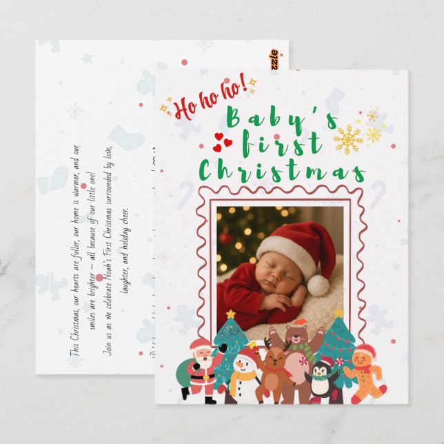 Baby’s First Christmas Personalized  Postcard (Front/Back)