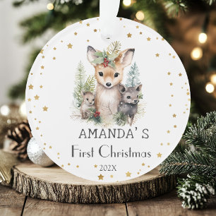 Baby’s First Christmas Woodland Animals Acrylic Ornament