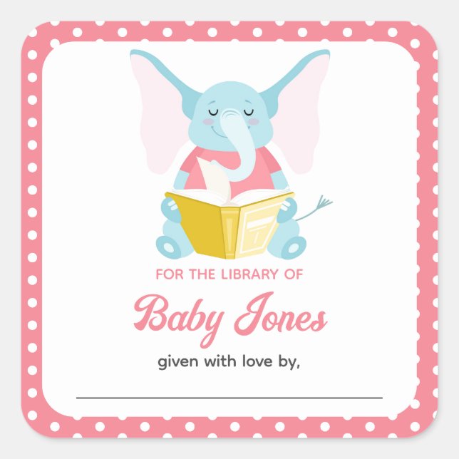 Baby’s First Library Books Elephant Sticker (Front)
