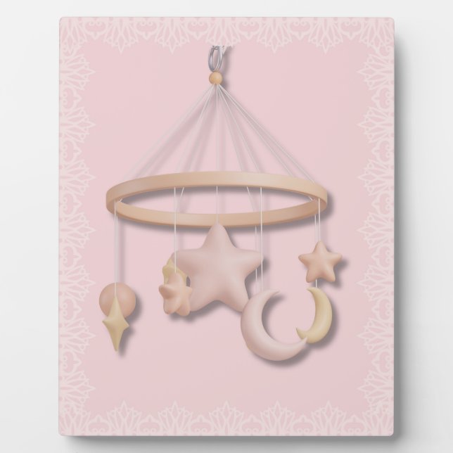 Baby’s First Mobile | Moon and Stars Pastel  Plaque (Front)