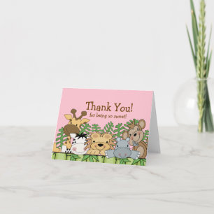 Baby Safari Animals Thank You Note Card