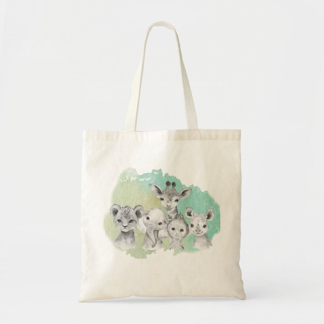 Baby Safari Animals Tote Bag (Front)
