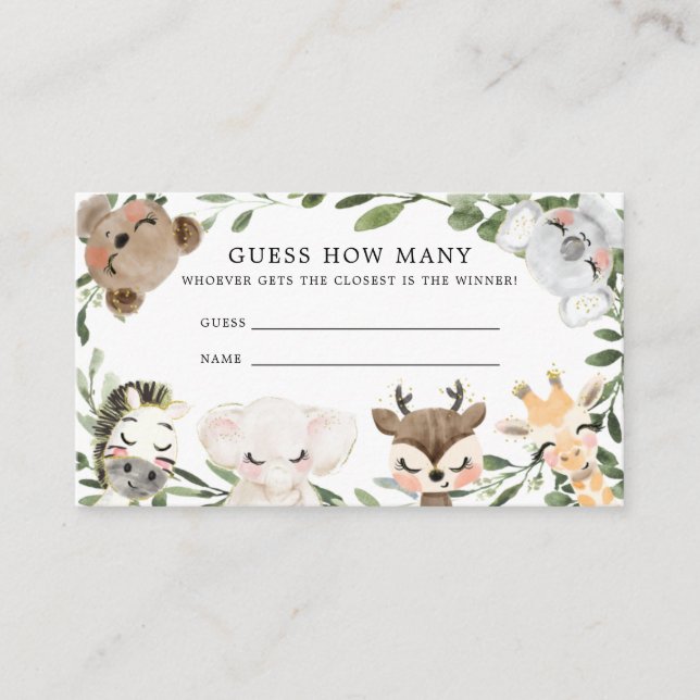 Baby Safari Devine Combien De Carte (Devant)