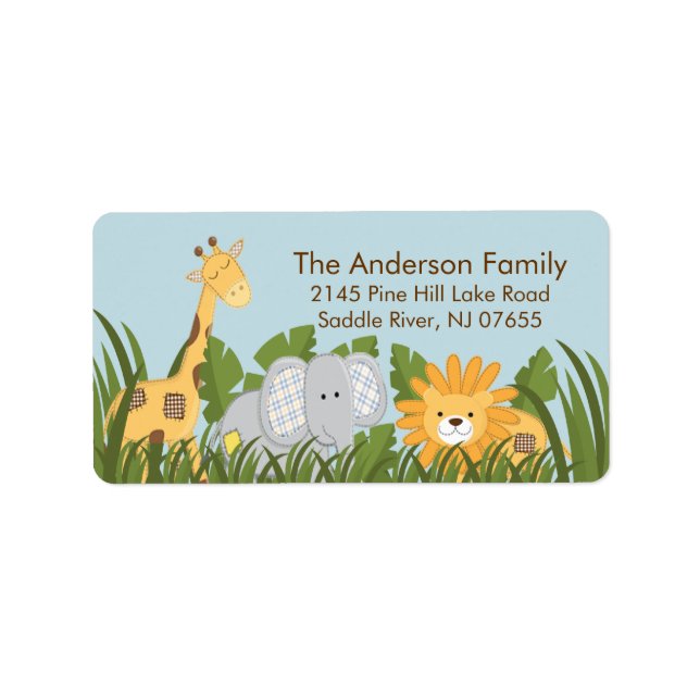 Baby Safari Jungle Address Label (Front)