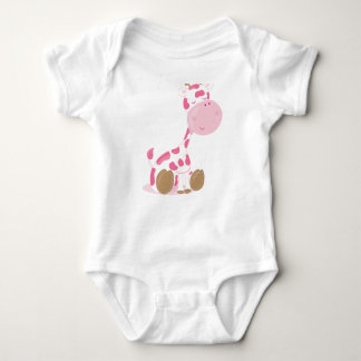 Baby Safari Pink Sleepy Giraffe Nursery Art Gift Bodysuit