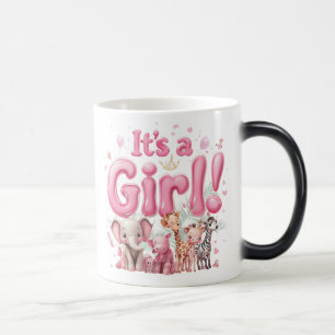 "Baby Safari Rose – C'est une fille !" Mug Magique