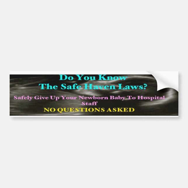 Baby Safe Haven Bumper Sticker (Front)