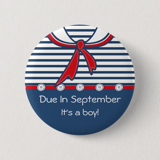 Baby Sailor Suit B 2 Inch Round Button (Front)