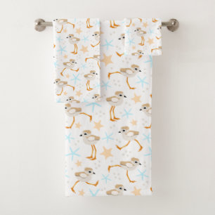 Baby Sandpipers Piping Plover Beach House Bath Tow Towel Set