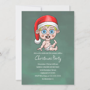 Baby Santa Claus Junior Christmas Invitation