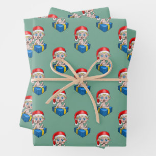 Baby Santa Claus Wrapping Paper Sheet