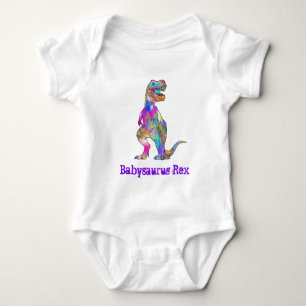 Baby saurus Funny Colourful Cute TRex Dinosaur Art Bodysuit