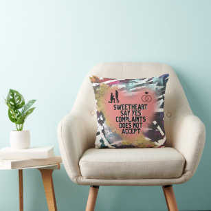 Baby say yes, funny newlywed pattern. throw pillow