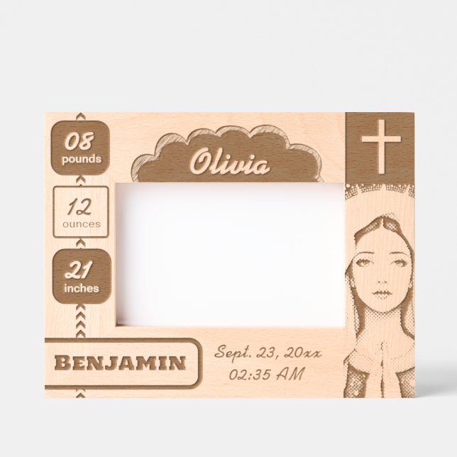 Baby Script + The Virgin Mary  engraved frames (Front)
