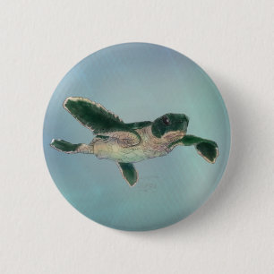 Baby Sea Turtle 2 Inch Round Button