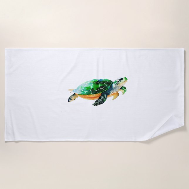 Baby Sea Turtle Moving Toward the Sea Beach Towel (Front)