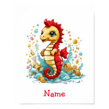 Baby Seahorse Nom personnalisé Poster