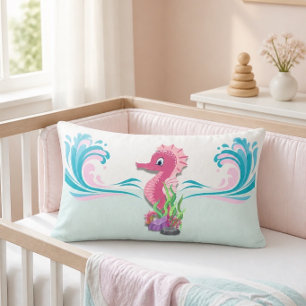 Baby Seahorse Pink Lumbar Pillow