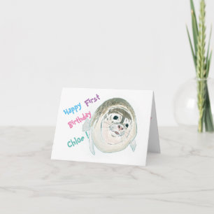 Baby seal birthday card