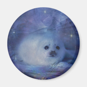 Baby Seal on Ice - Beautiful Seascape Magnet