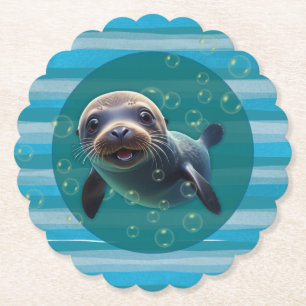 Baby Seal Paper Coasters