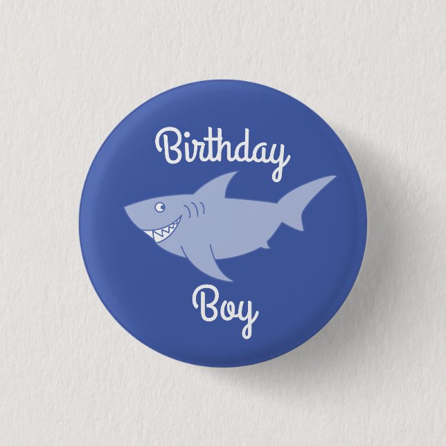 Baby Shark 1st Birthday Button Pin (Front)