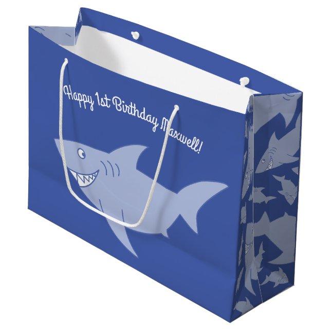 Baby Shark 1st Birthday Gift Bag (Front Angled)
