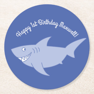 Baby Shark 1st Birthday Party Coasters