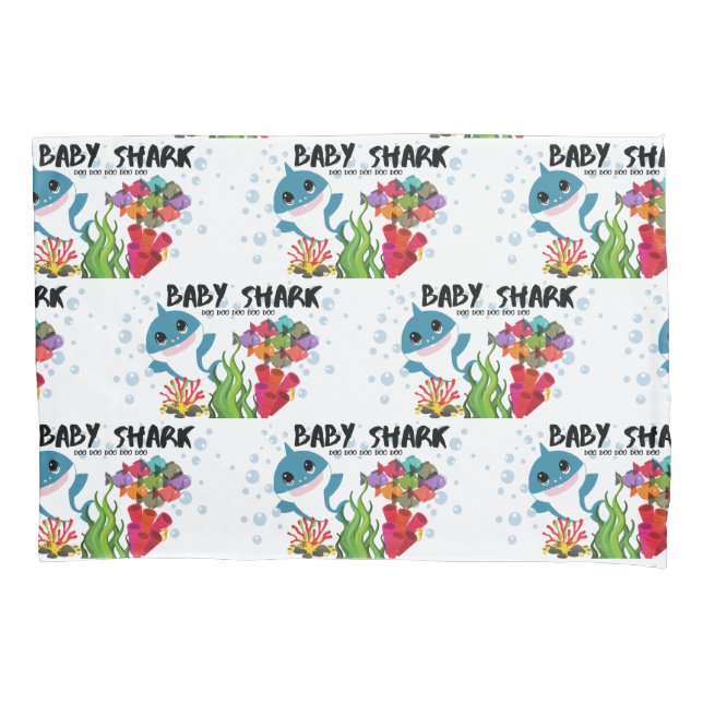 Baby Shark and Fish Pillowcase (Front)