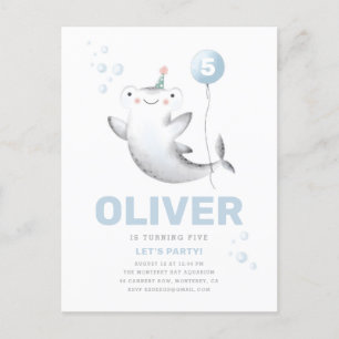 Baby Shark Balloon Invitation d'anniversaire Carte