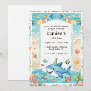 baby shark birthday invitation