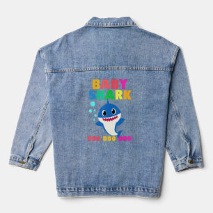Baby Shark Doo Doo Baby Mommy Daddy Kids Denim Jacket