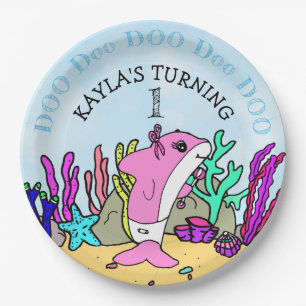 Baby Shark Girl's Birthday Party Paper Plate