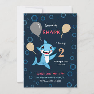 Baby shark invitation