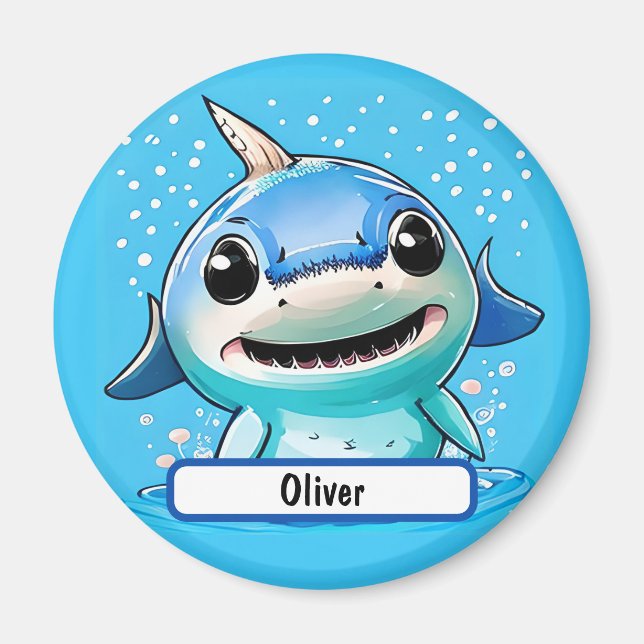 Baby Shark Magnet With Custom Nametag (Front)