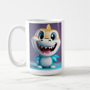 baby shark, mascot 3d, full body, happy smile, wea coffee mug