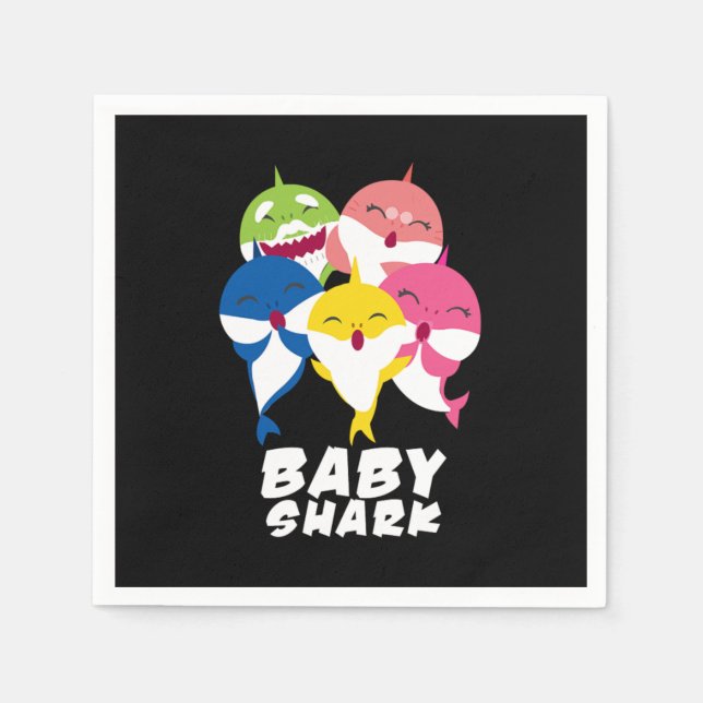 Baby Sharks Aquamarine Marine Life Oceanic Water S Napkin (Front)