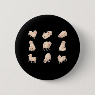 Baby Sheep Lamp Farm 2 Inch Round Button
