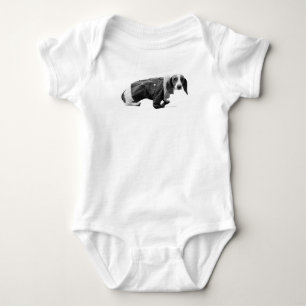 Baby "Shelby in a Jean Jacket" Dachshund Bodysuit