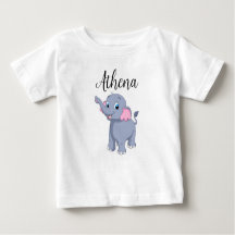 Baby Shirt with Customizable Name and Elephant