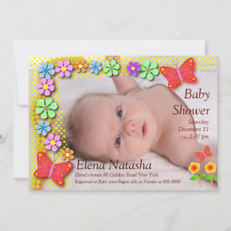 Baby shower 001 Butterfly Invitation