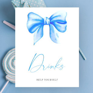 Baby shower à arc bleu - Poster des boissons