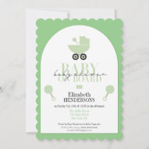 Baby shower À Bord Carte Douche Invitation