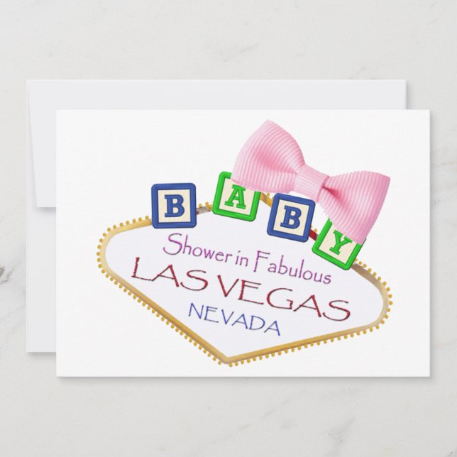 Baby shower à Las Vegas GIRL Invitation (Devant)