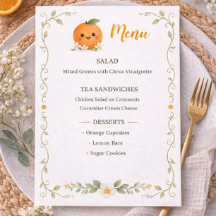Baby Shower A Little Cutie  Menu