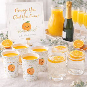 Baby Shower A Little Cutie Orange Photo Print